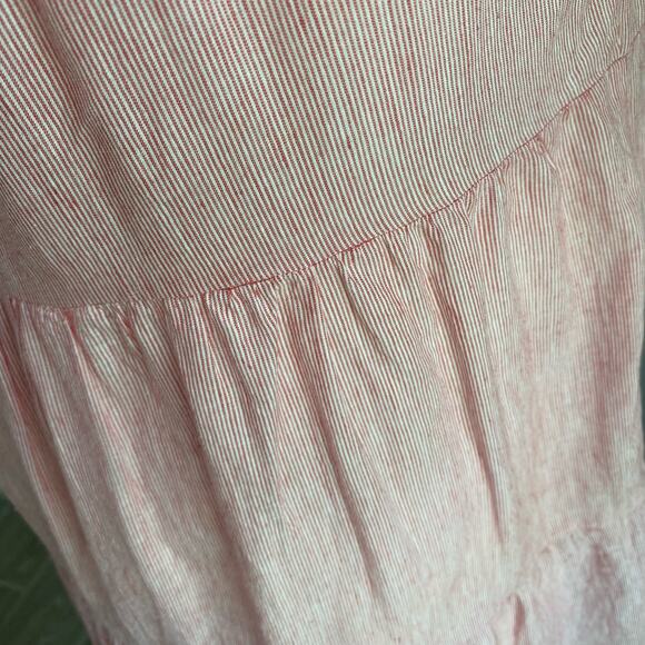 Marie Oliver Sailor Red & White Striped Cotton Linen Blend Dress Size M - Picture 7 of 10